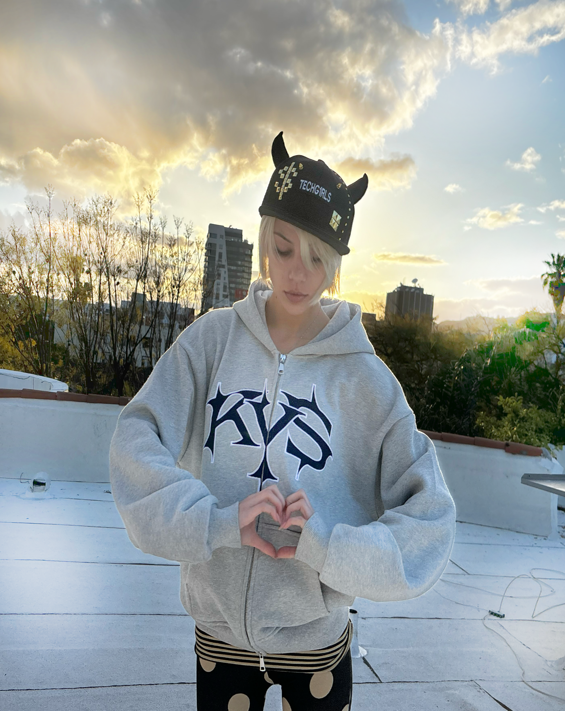 Grey parody zip up